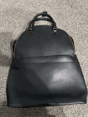 Target Black Faux Leather Backpack with Gold Hardware